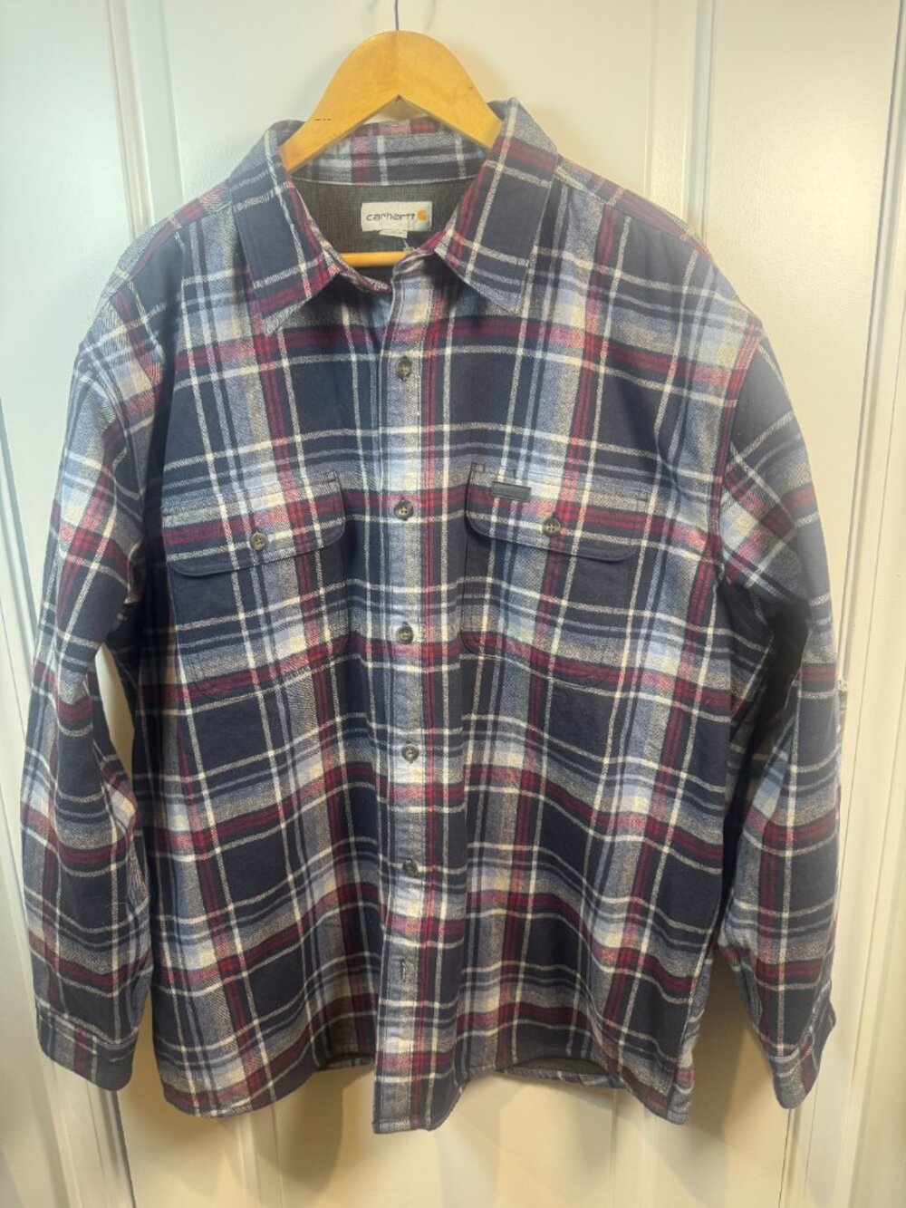 Carhartt Youngstown Thermal Lined Flannel Plaid Shirt Jacket Shacket Men XL